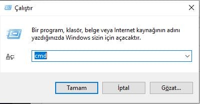 Çalıştır Penceresini Açma Çalıştır Penceresini Açma