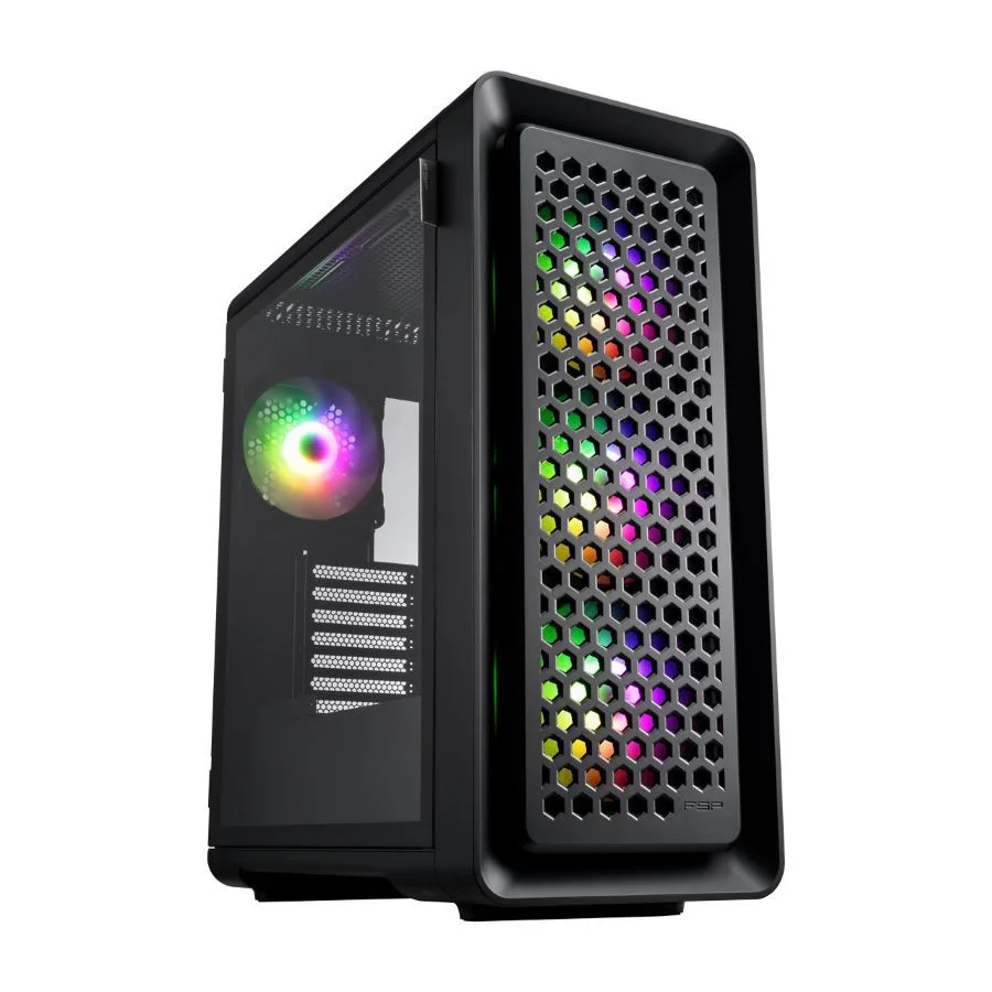 FSP CUT593P Black E-ATX 4x140mm ARGB Fan Mid-Tower Gaming Kasa