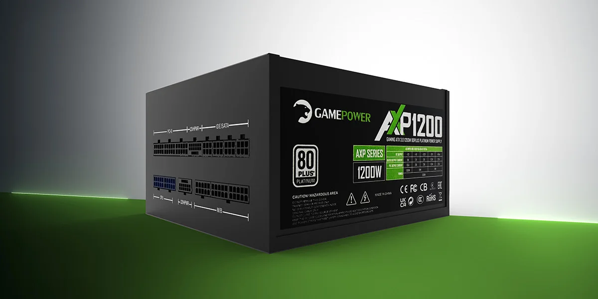 GamePower AXP-1200 14CM 80+ Platinum ATX3.0 PCI-E5.0 1200W Power Supply - 5 Yıl Garantili