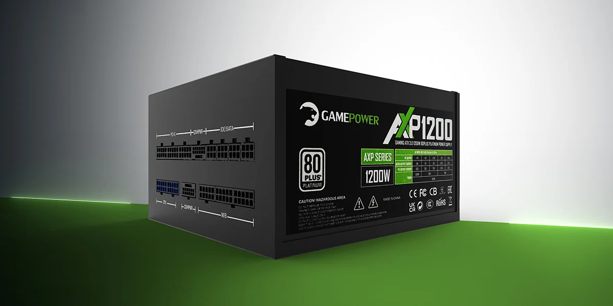 GamePower AXP-1200 14CM 80+ Platinum ATX3.0 PCI-E5.0 1200W Power Supply - 5 Yıl Garantili