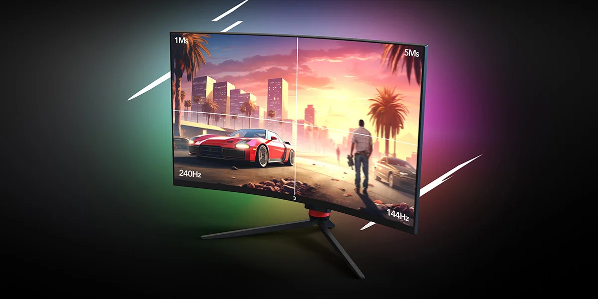 GamePower 32'' Vision V30 Curved 1000R RGB 240Hz 1ms 2K (QHD) , Kvm, Speaker, Type C Gaming Monitör (Sıfır Ölü Piksel Garantili)