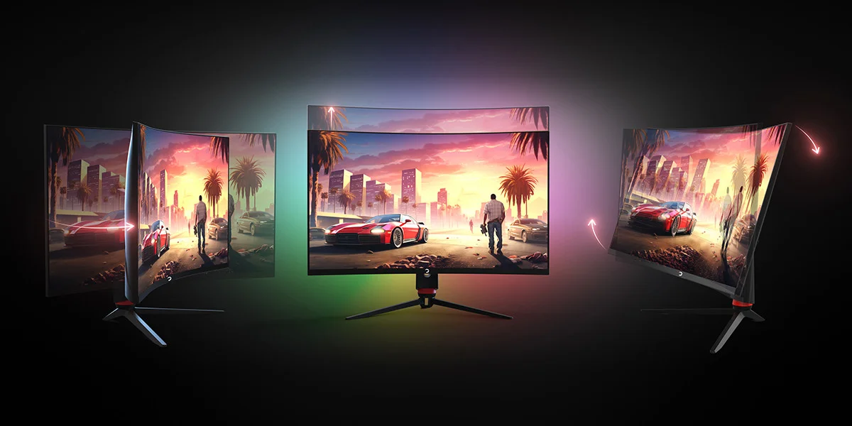 GamePower 32'' Vision V30 Curved 1000R RGB 240Hz 1ms 2K (QHD) , Kvm, Speaker, Type C Gaming Monitör (Sıfır Ölü Piksel Garantili)
