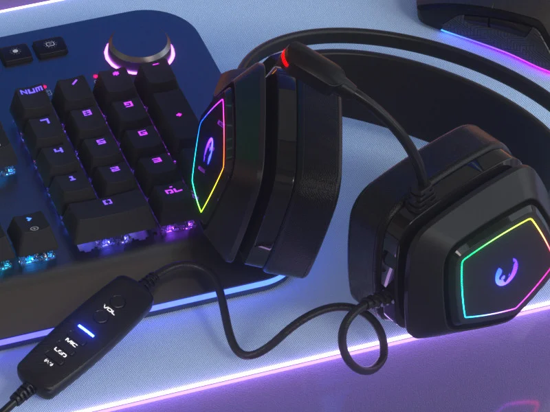 GamePower Mihawk Pro Siyah 7.1 Surround Hi-Fi RGB Titreşimli Gaming Kulaklık (Memory Foam)