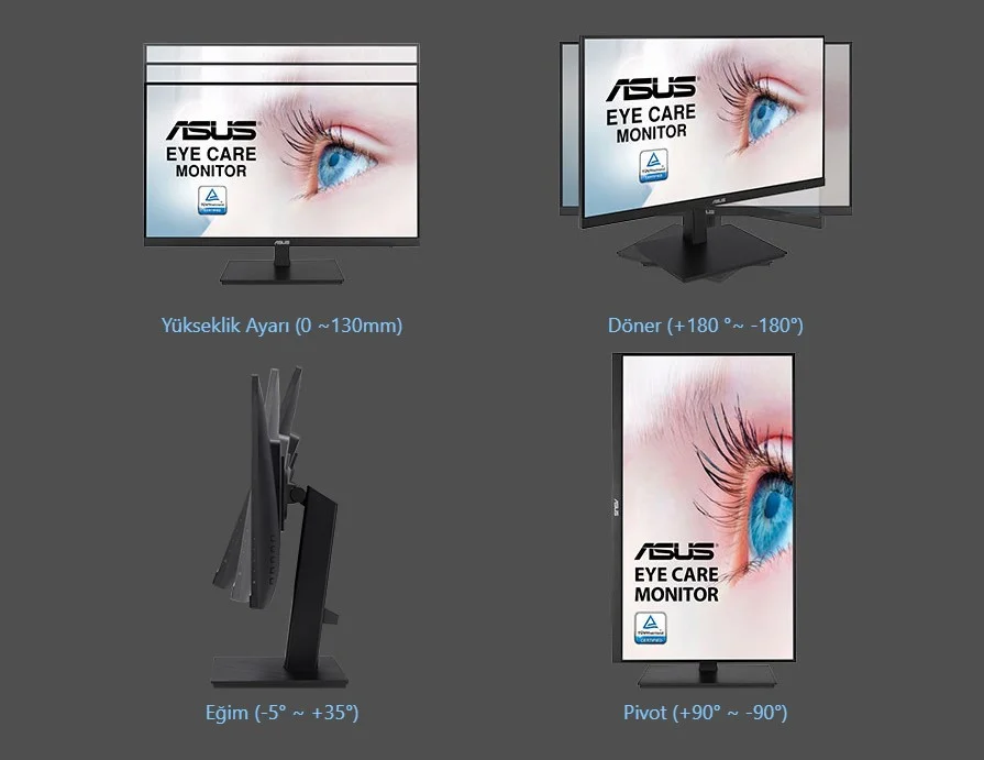 ASUS VA24EQSB 23.8″ 5ms 75Hz Adaptive-Sync IPS FHD Monitör 