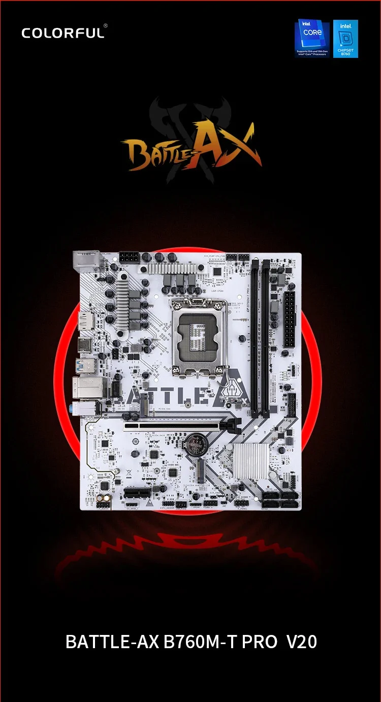COLORFUL BATTLE-AX B760-M-T-PRO V20 DDR4 4800MHz mATX Gaming (Oyuncu) Anakart