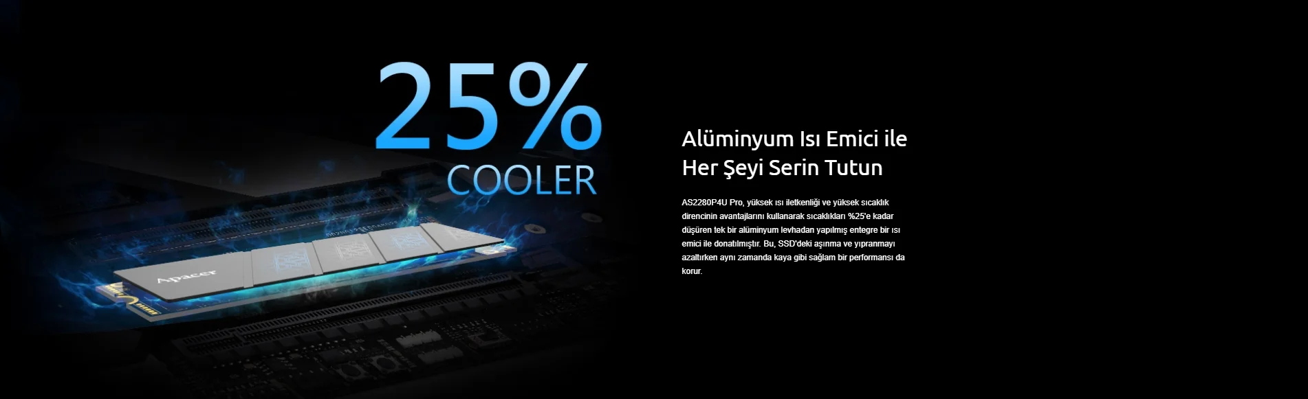 Apacer AP2TBAS2280P4UPRO-1 2TB 3500/3000 MB/s M.2 PCIe Gen3x4 SSD Disk