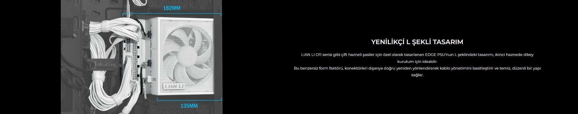 Lian Li Edge 1000 Siyah 1000W 80+ Platinum ATX Power Supply