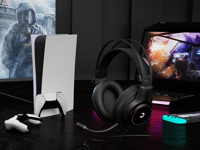 GamePower Kugon Siyah 7.1 Surround Rainbow Gaming Kulaklık