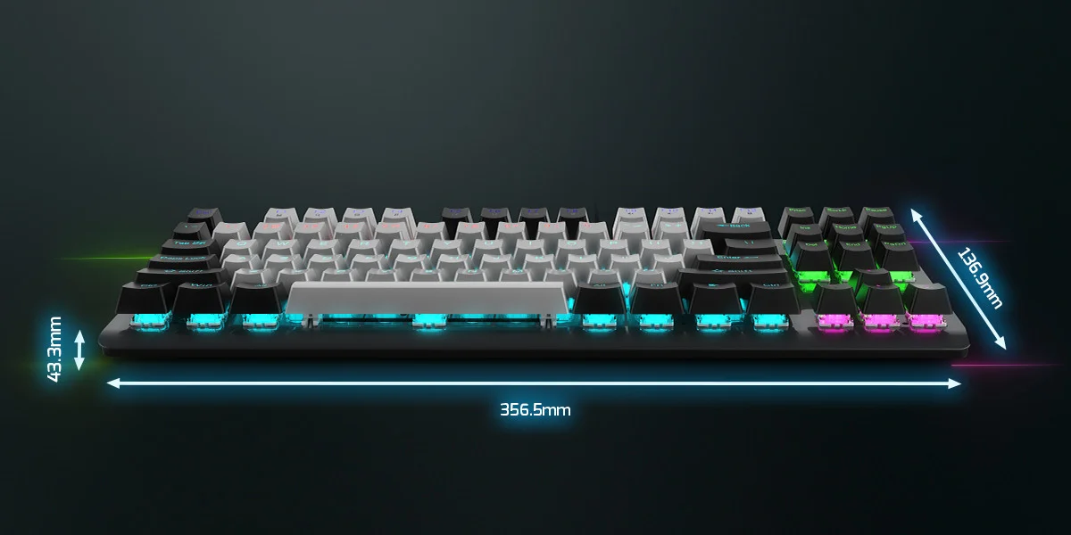 GamePower Eva 3 60M Mekanik Blue Switch Türkçe Q 88 Tuş USB Gaming Klavye - 3 Yıl Garantili