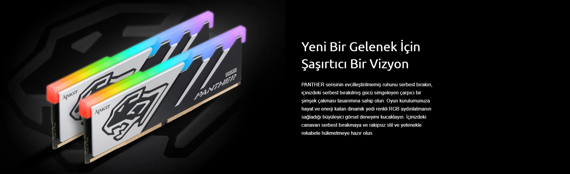 Apacer Panther RGB 16GB (1x16GB) 6400MHz CL32 DDR5 Gaming Ram