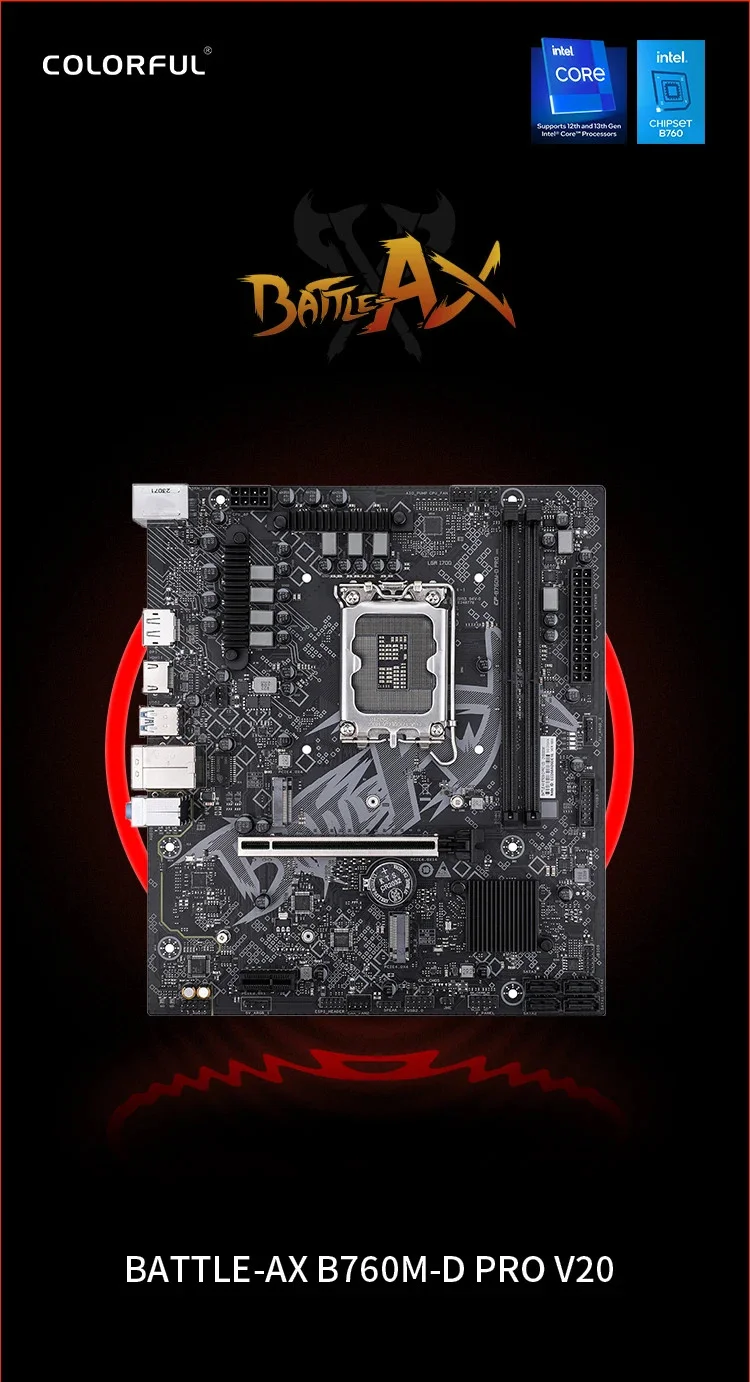 COLORFUL BATTLE-AX B760M-D PRO V20 DDR4 4800MHz mATX Gaming (Oyuncu) Anakart
