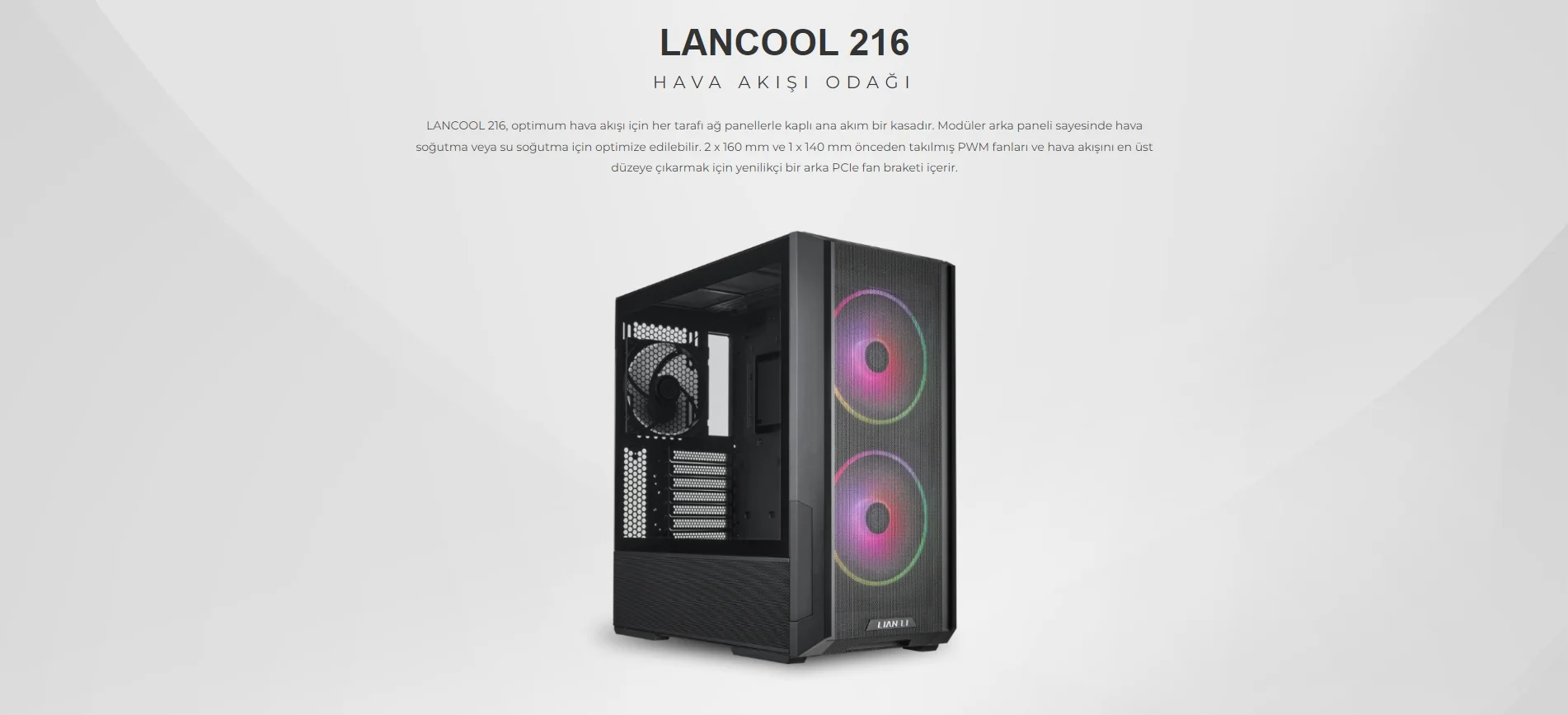 Lian Li Lancool 216 Mesh Beyaz ARGB Mid-Tower E-ATX Gaming Kasa