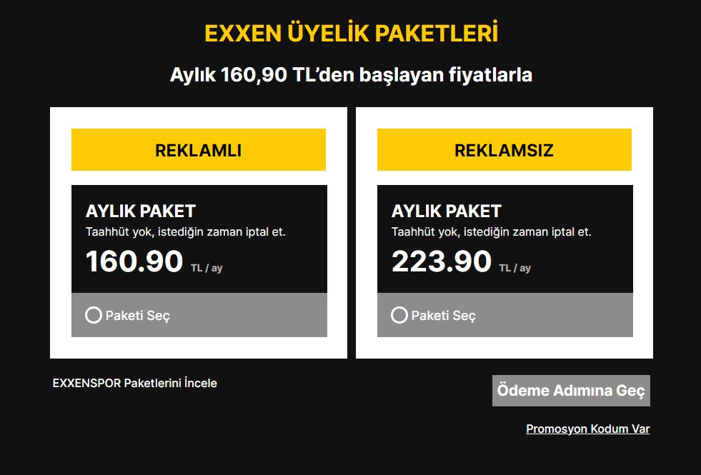 Exxen Paketleri Fiyatı 2024