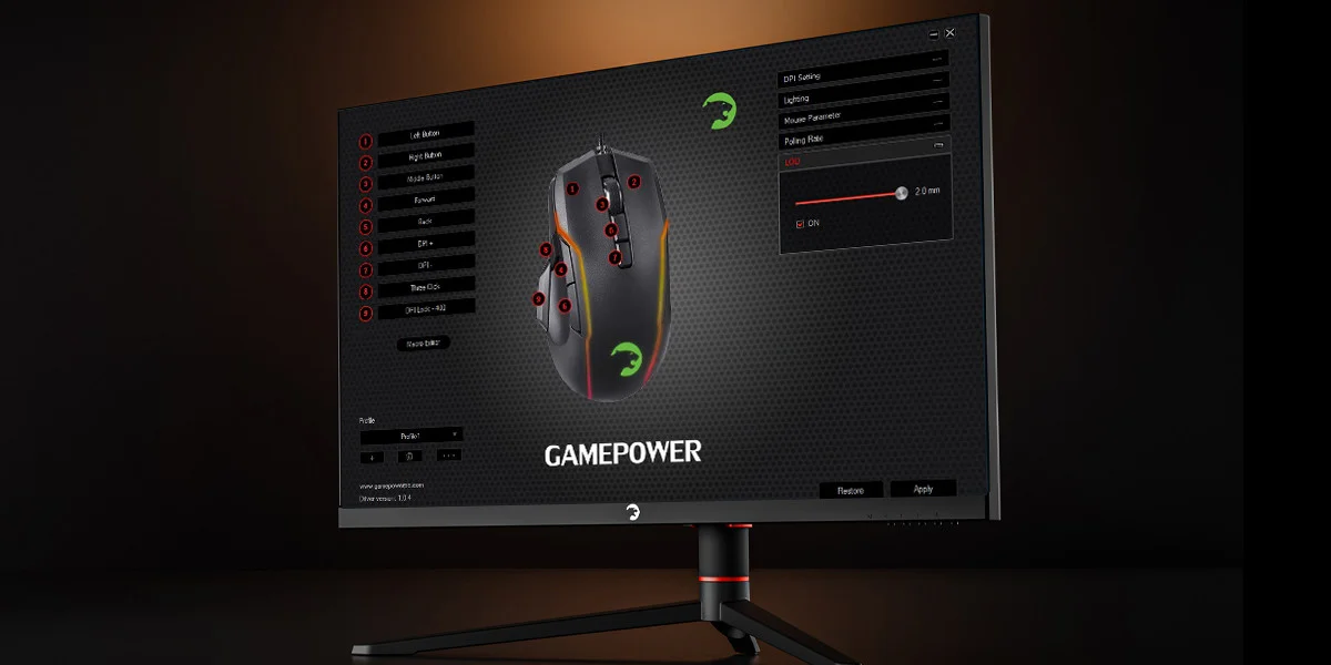 GamePower Icarus RGB 10.000DPI 9 Tuş Profesyonel Optik Gaming Mouse