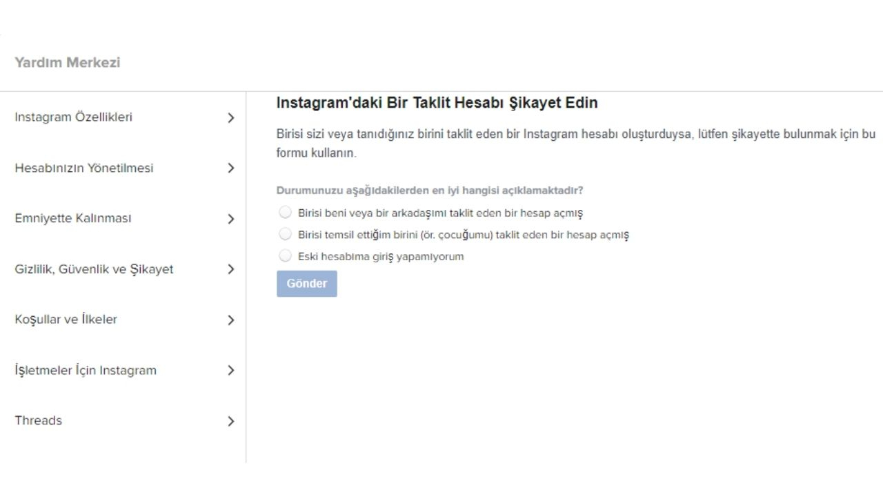 İnstagram Yardım Merkezi