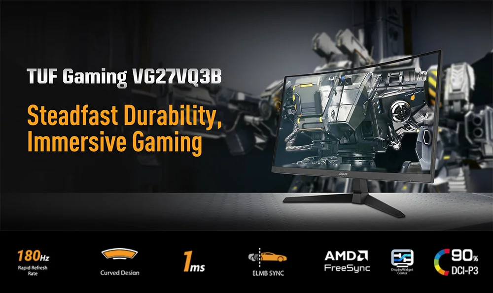 ASUS TUF Gaming VG27VQ3B 27″ 1ms 180Hz Curved VA FHD Gaming Monitör 