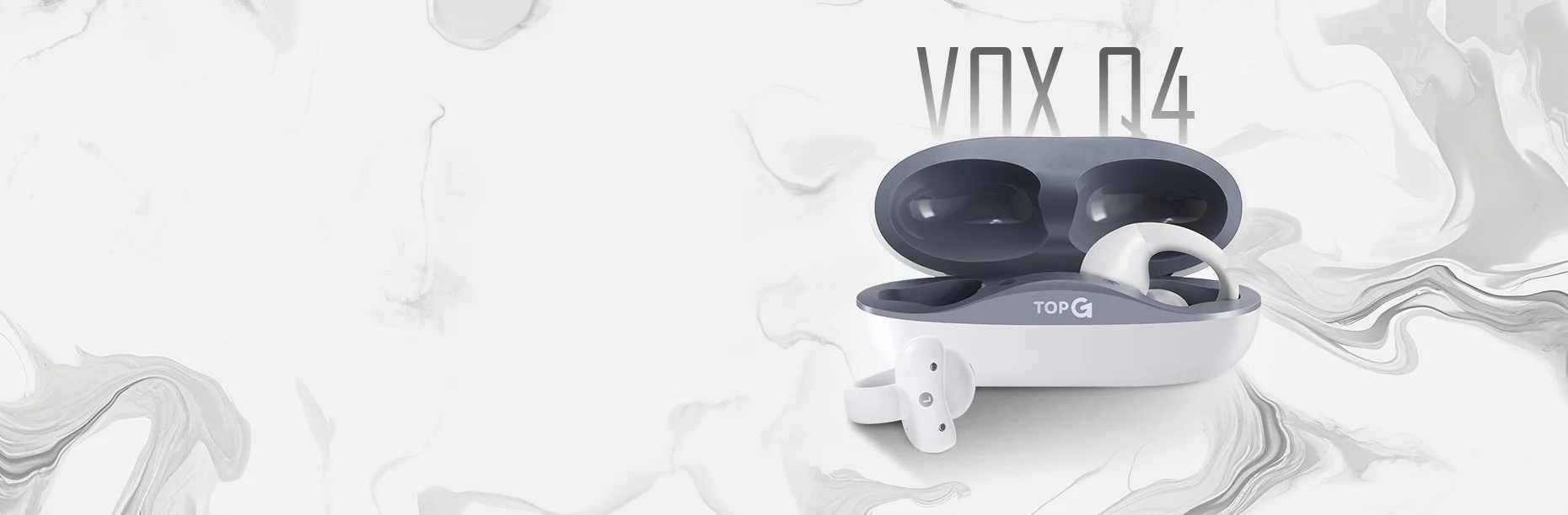 TopG Vox Q4 Ear Clip Bej Kulak İçi Bluetooth Kulaklık