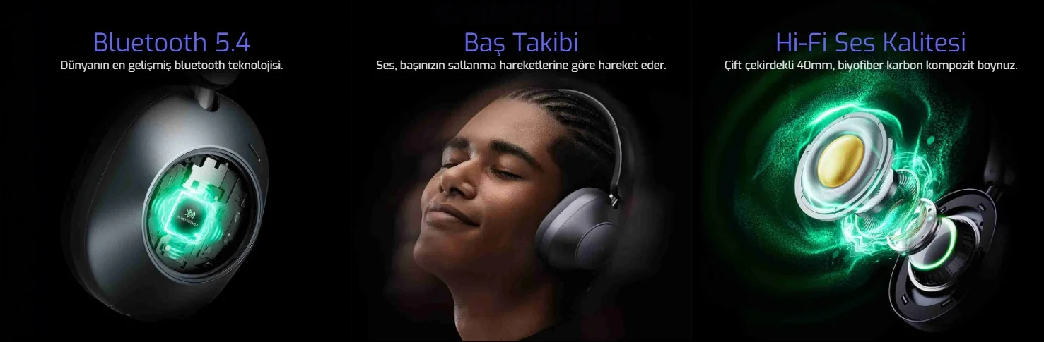 TopG Vox SoundFlex Siyah Kulak Üstü Bluetooth Kulaklık (Hardcase Çanta Hediyeli)