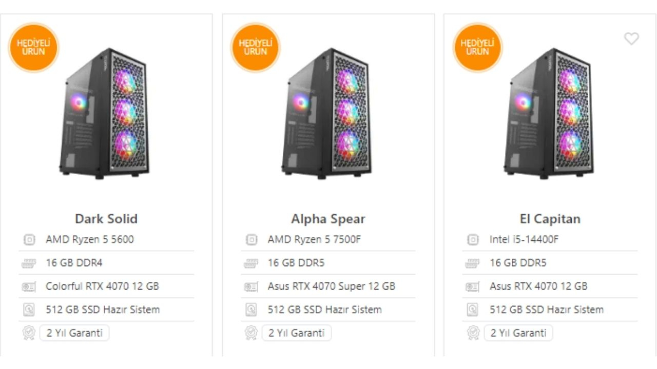 rtx 4070 tavsiye sistem