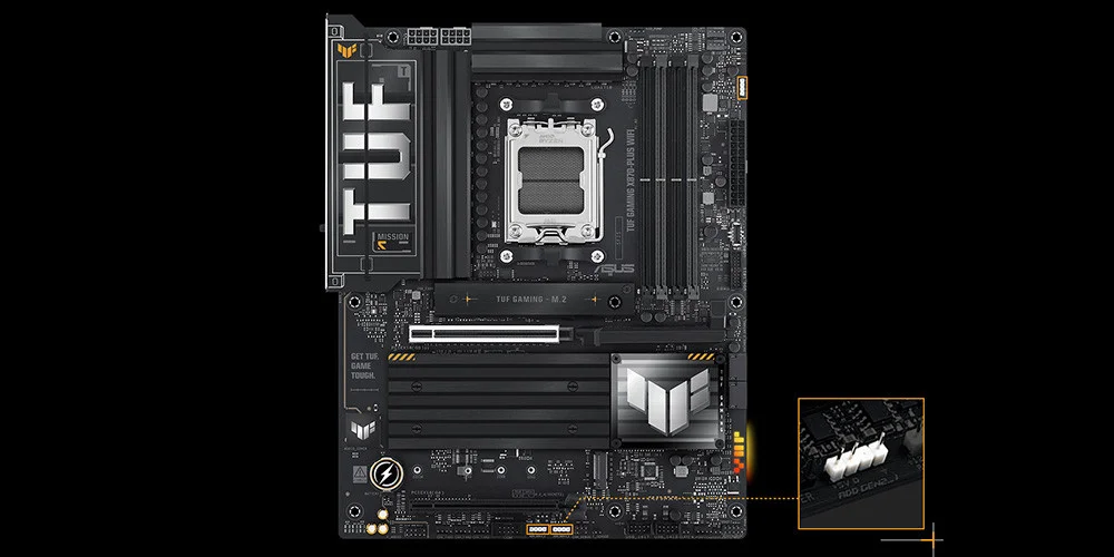 ASUS TUF GAMING X870-PLUS WIFI AMD X870 Soket AM5 DDR5 8000+(OC)MHz ATX Gaming Anakart