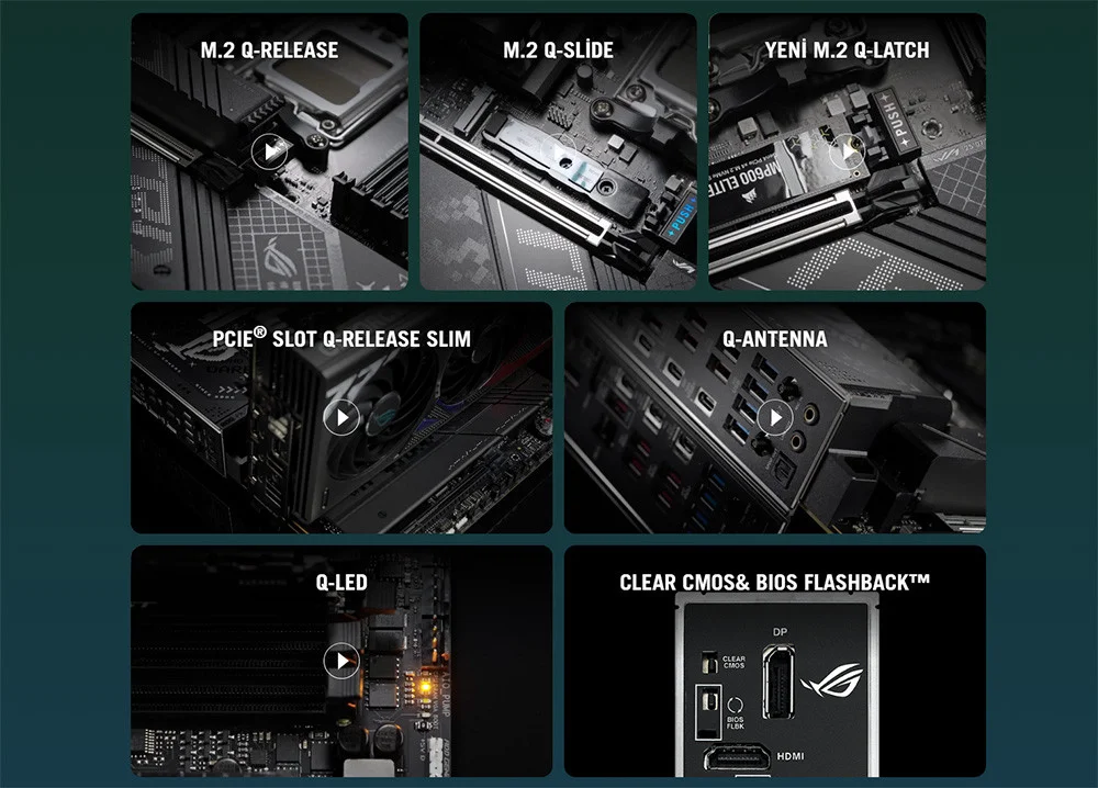 ASUS ROG STRIX X870-F GAMING WIFI AMD X870 Soket AM5 DDR5 8000+(OC)MHz ATX Gaming Anakart