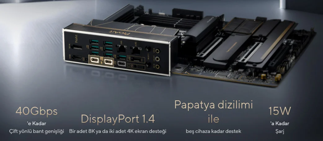 ASUS PROART X870E-CREATOR WIFI AMD X870E Soket AM5 DDR5 8000+(OC)MHz ATX Gaming Anakart