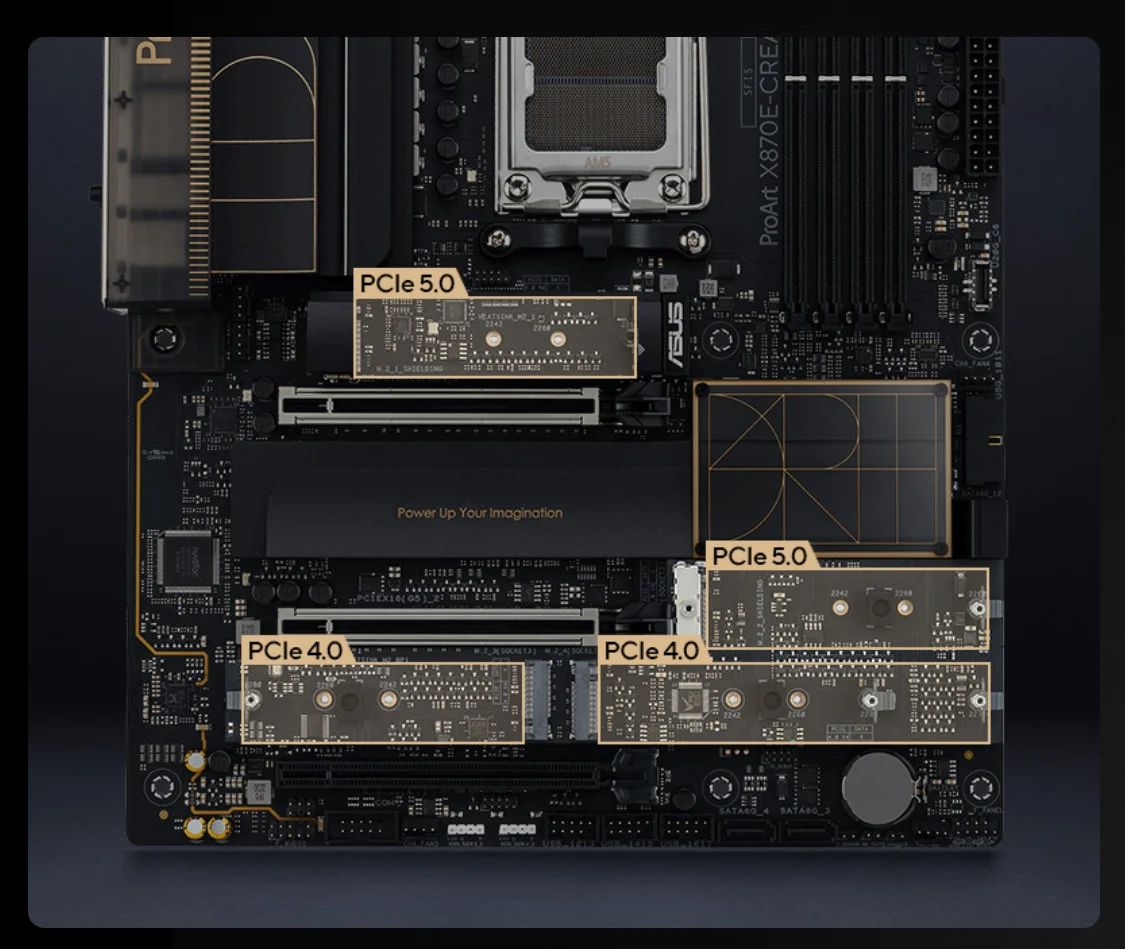 ASUS PROART X870E-CREATOR WIFI AMD X870E Soket AM5 DDR5 8000+(OC)MHz ATX Gaming Anakart