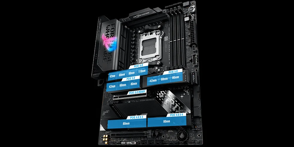ASUS ROG STRIX X870E-E GAMING WIFI AMD X870E Soket AM5 DDR5 8400+(OC)MHz ATX Gaming Anakart