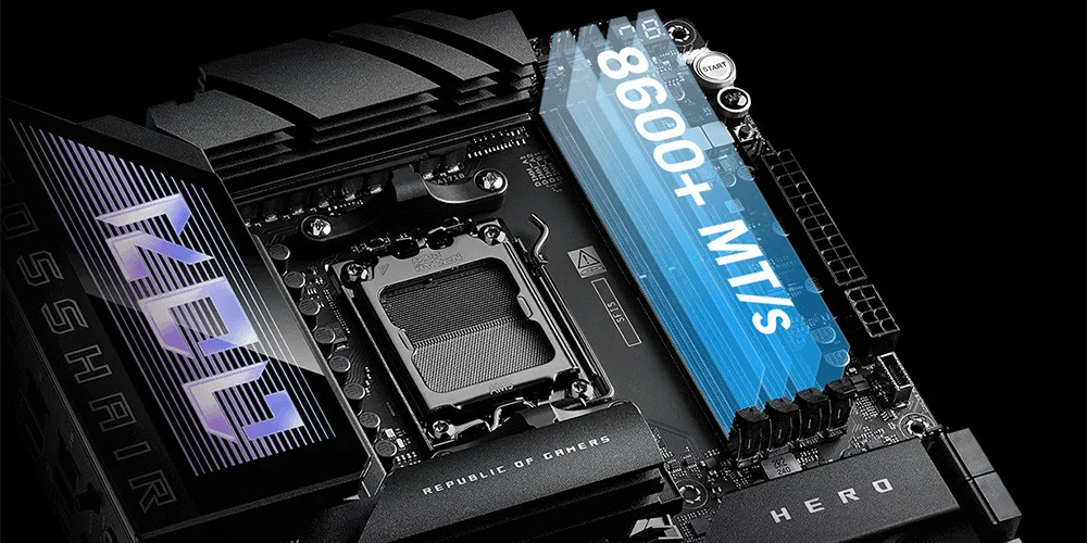 ASUS ROG CROSSHAIR X870E HERO AMD X870E Soket AM5 DDR5 8600+(OC)MHz ATX Gaming Anakart