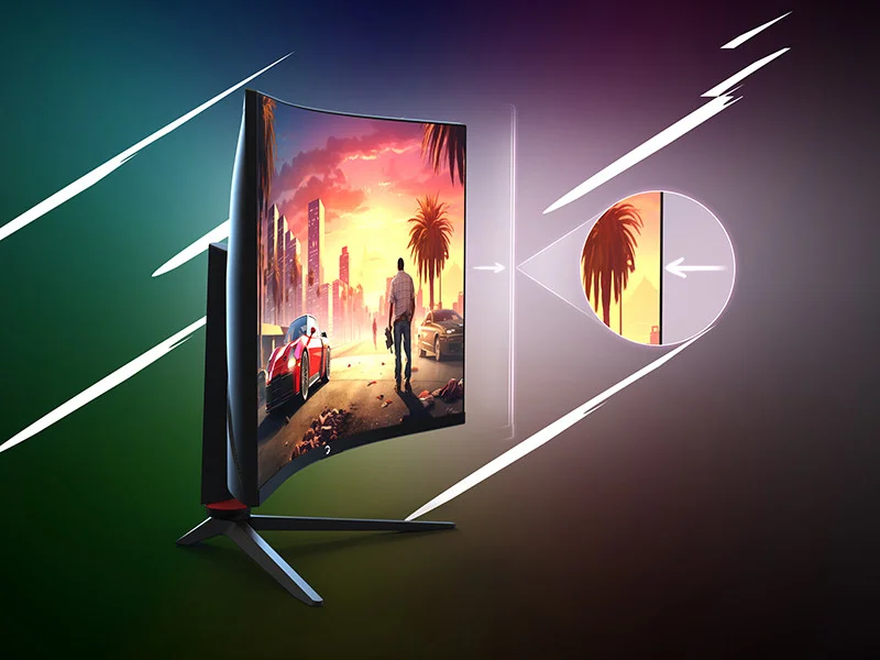 GamePower 32'' Vision V30 Curved 1000R RGB 240Hz 1ms 2K (QHD) , Kvm, Speaker, Type C Gaming Monitör (Sıfır Ölü Piksel Garantili)