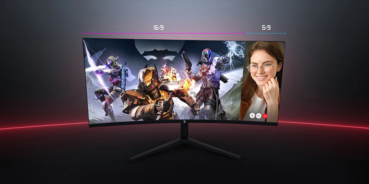 GamePower WQ34 34″ 1ms 180Hz Curved 2K UWQHD 3440*1440 Pivot 21:9 Gaming Monitör (Sıfır Ölü Piksel Garantili)