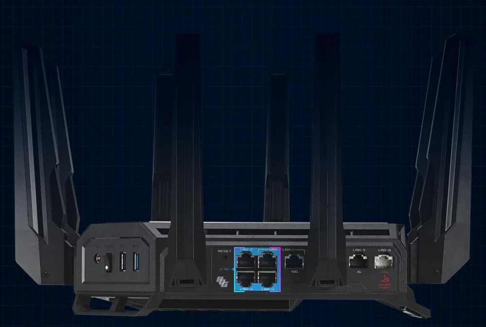 ASUS ROG Rapture GT-BE98 Dört Bantlı Wifi 7 Gaming Router