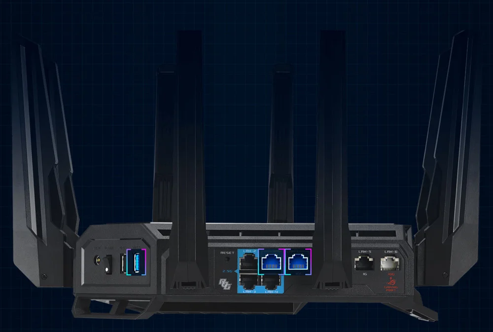 ASUS ROG Rapture GT-BE98 Dört Bantlı Wifi 7 Gaming Router