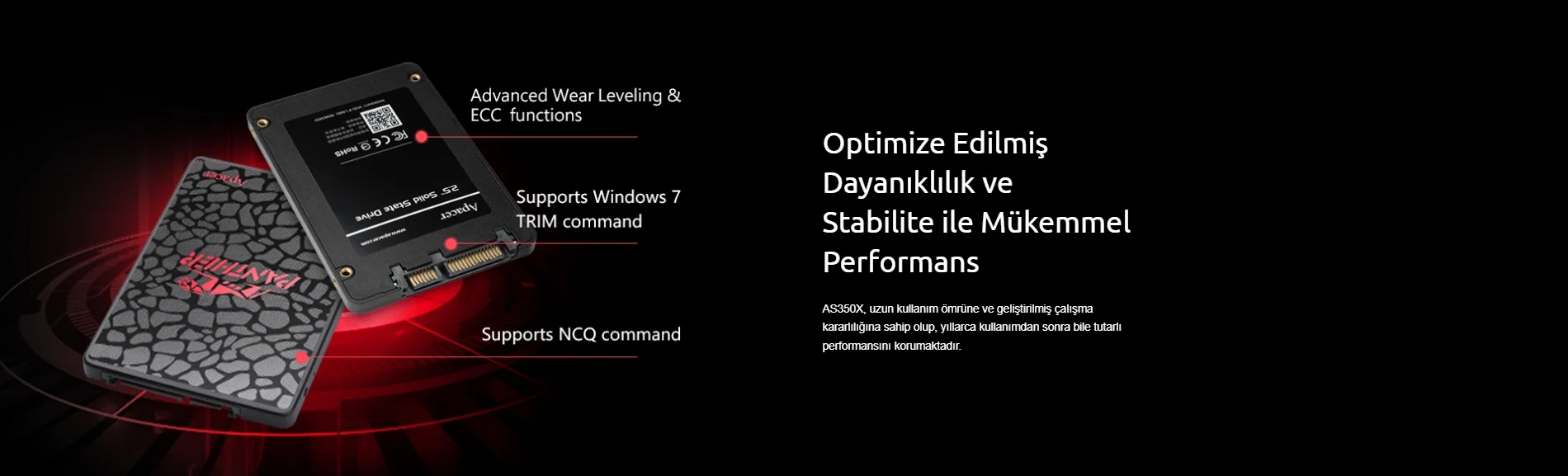 Apacer AS350 Panther 95.DB2E0.P100C 512GB SATA 3 SSD Disk