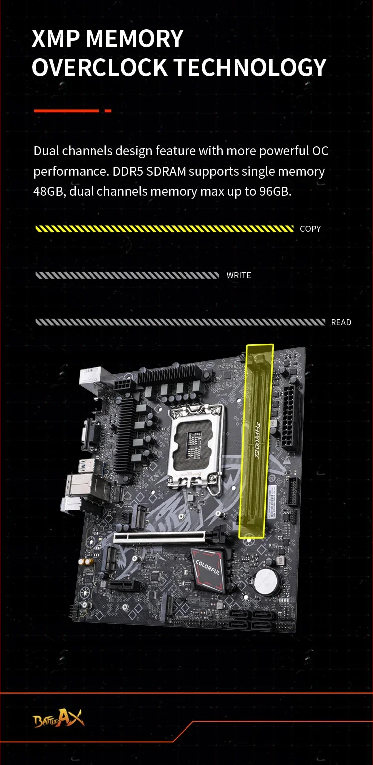 COLORFUL BATTLE-AX B760M-K V20 DDR5 7200MHz mATX Anakart