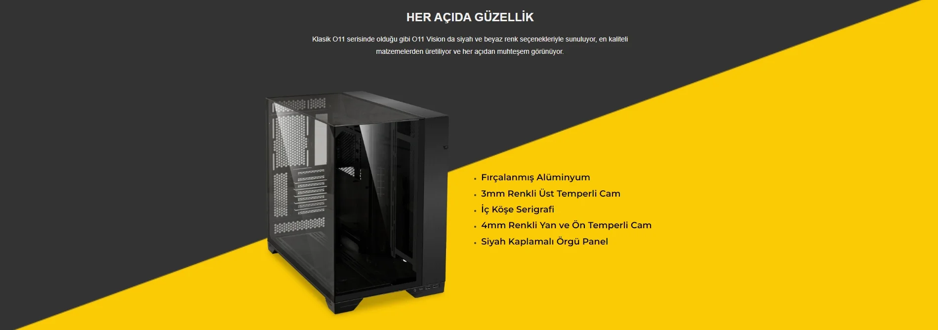 Lian Li O11 Vision Beyaz Mid-Tower E-ATX Gaming (Oyuncu) Kasa