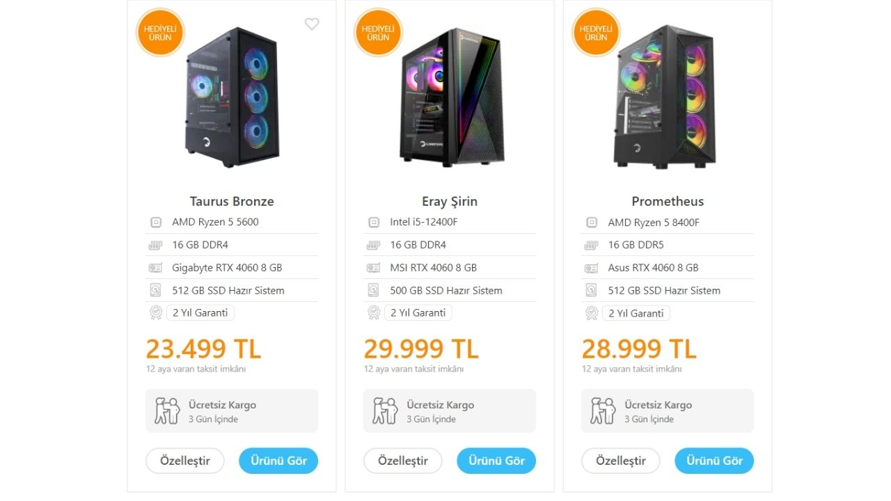 rtx 4060 tavsiye sistem