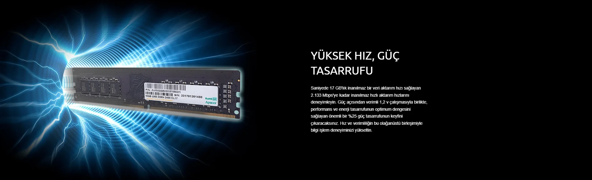 Apacer EL.08G2V.GNH 8GB DDR4 2666MHz Ram