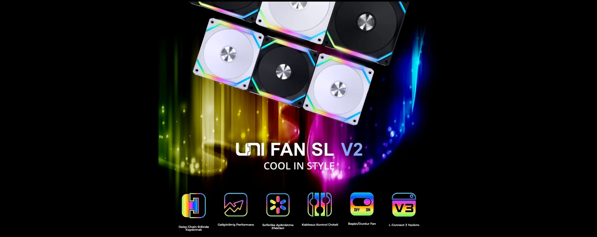 Lian Li UNI FAN SL120 V2 1x120mm Beyaz RGB Kasa Fanı (G99.12SLV21W.00)