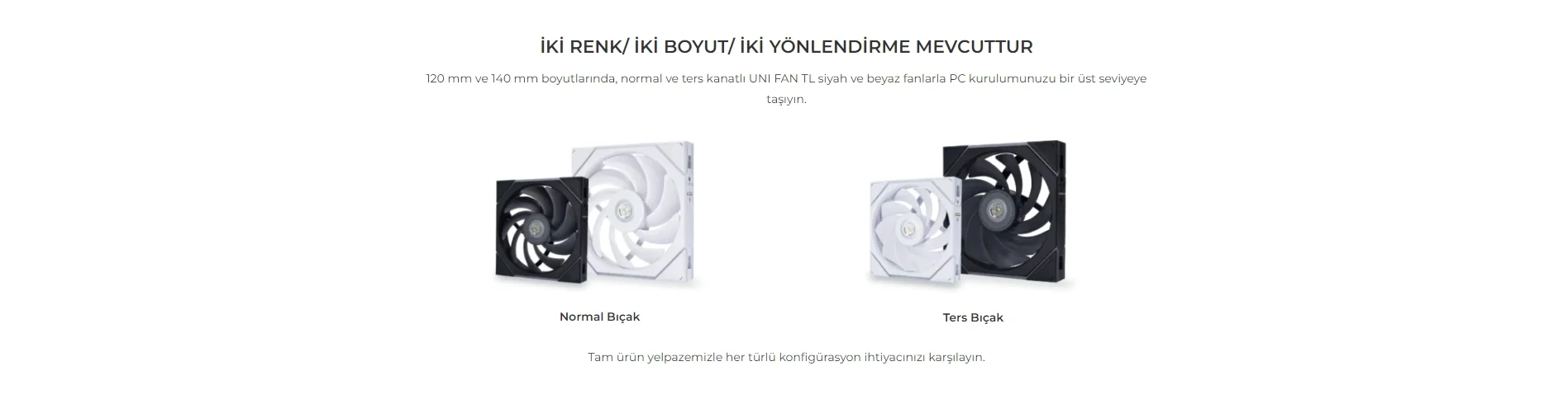 Lian Li UNI FAN TL-REVERSE 3x120mm Beyaz Kasa Fanı