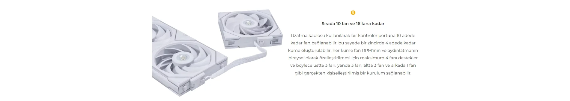 Lian Li UNI FAN TL-REVERSE 3x120mm Beyaz Kasa Fanı