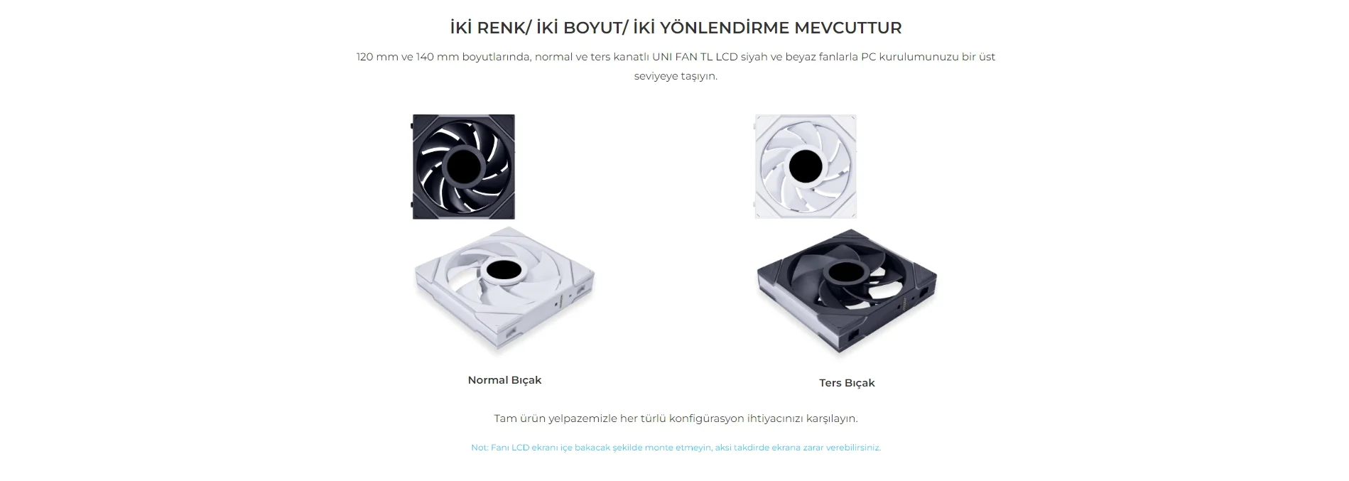 Lian Li UNI FAN TL-LCD 3x120mm Beyaz Kasa Fanı (G99.12TLLCD3W.00)