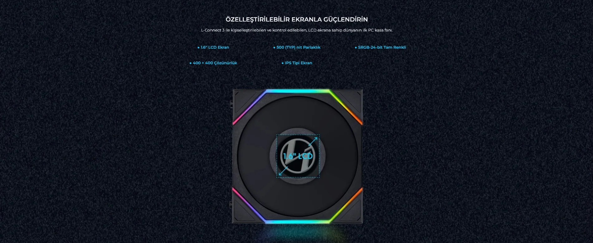 Lian Li UNI FAN TL-LCD 3x120mm Beyaz Kasa Fanı (G99.12TLLCD3W.00)