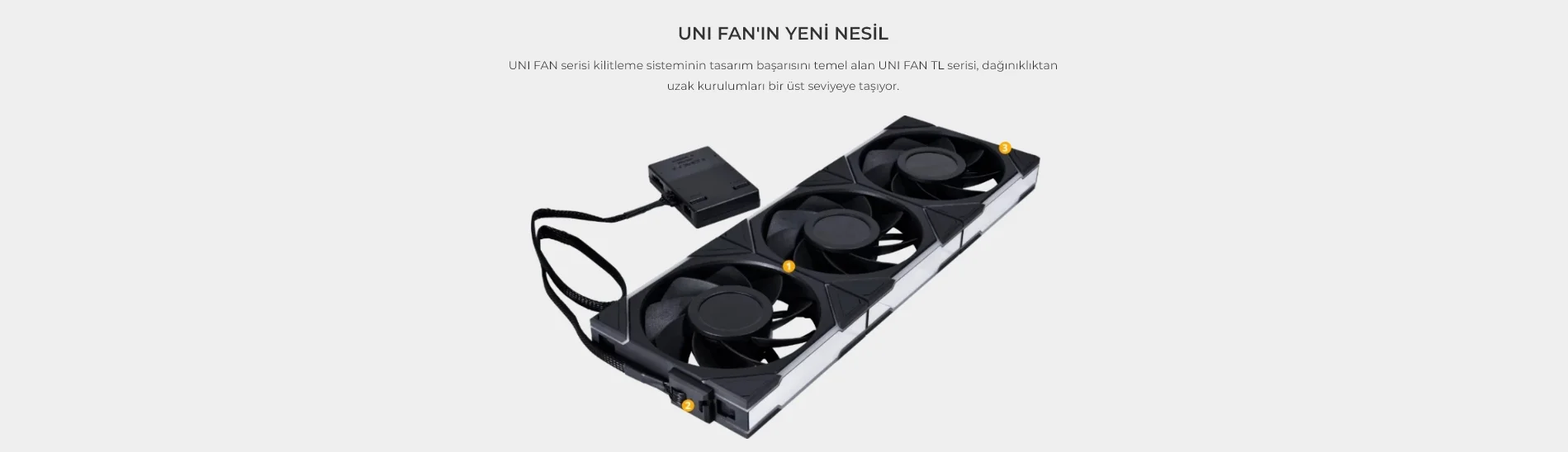 Lian Li UNI FAN TL-LCD 3x120mm Beyaz Kasa Fanı (G99.12TLLCD3W.00)