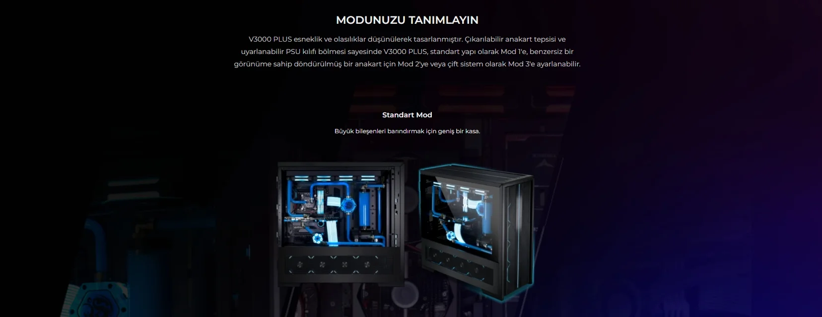 Lian Li V3000 Plus Siyah Full-Tower E-ATX Gaming (Oyuncu) Kasa