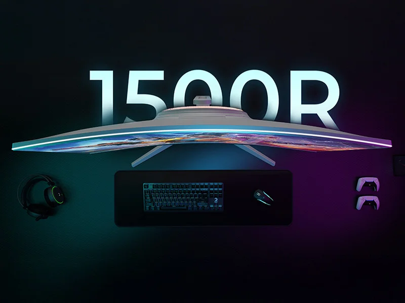 GamePower Vivid F20 27″ 1500R Curved RGB Beyaz 120Hz 1ms FHD Va Panel 2x2W Speaker Gaming Monitör