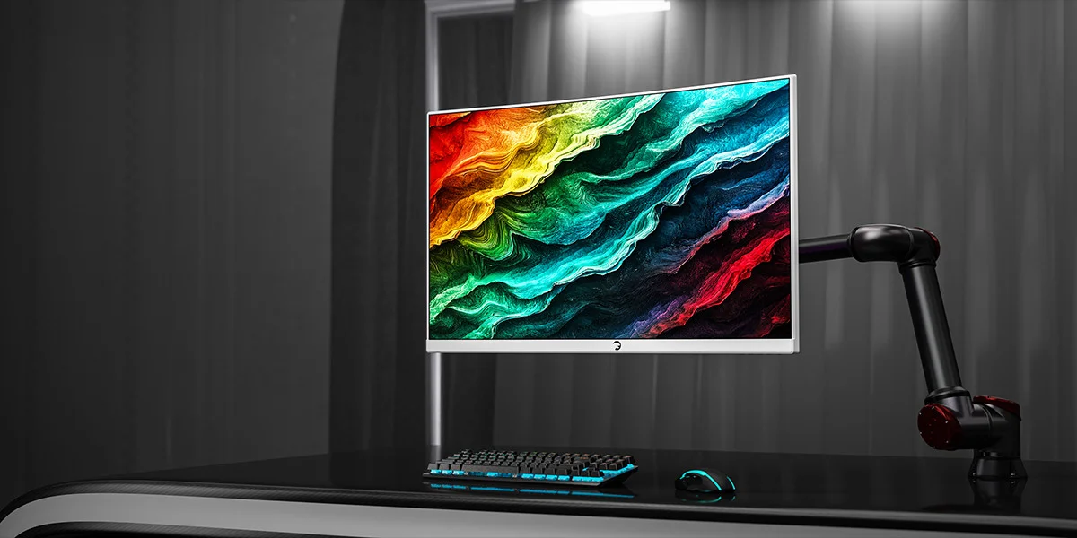 GamePower Vivid T40 24″ 1800R Curved RGB Beyaz 180Hz 0.5ms FHD Va Panel 2x2W Speaker Gaming Monitör
