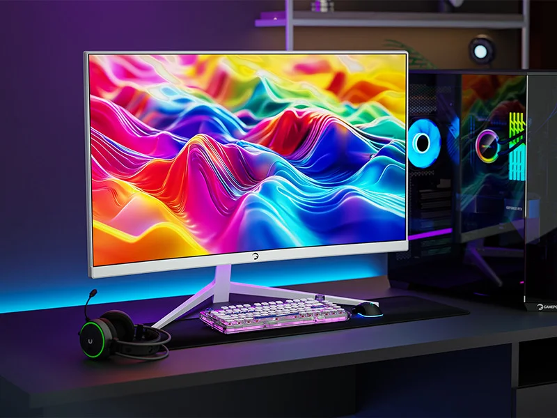 GamePower Vivid T40 24″ 1800R Curved RGB Beyaz 180Hz 0.5ms FHD Va Panel 2x2W Speaker Gaming Monitör