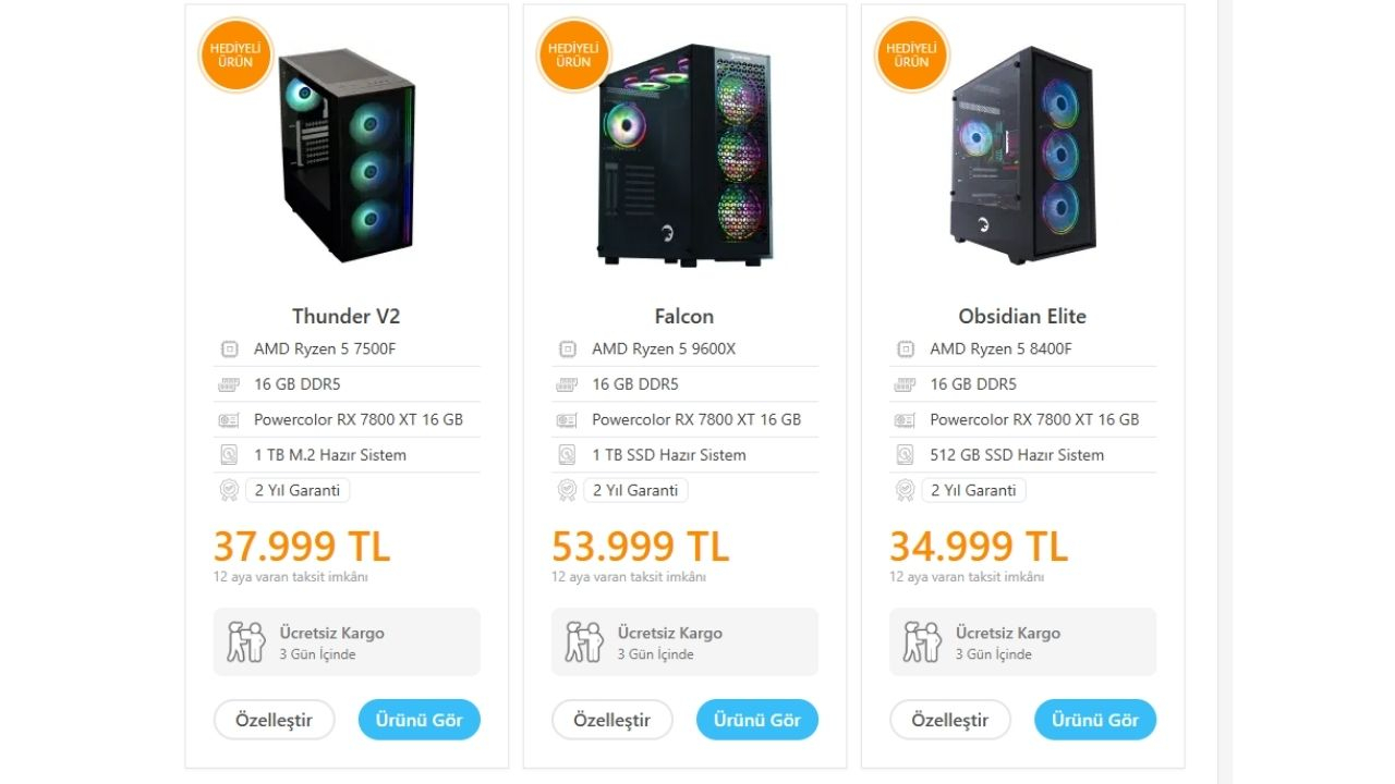 rx 7800 xt tavsiye sistem