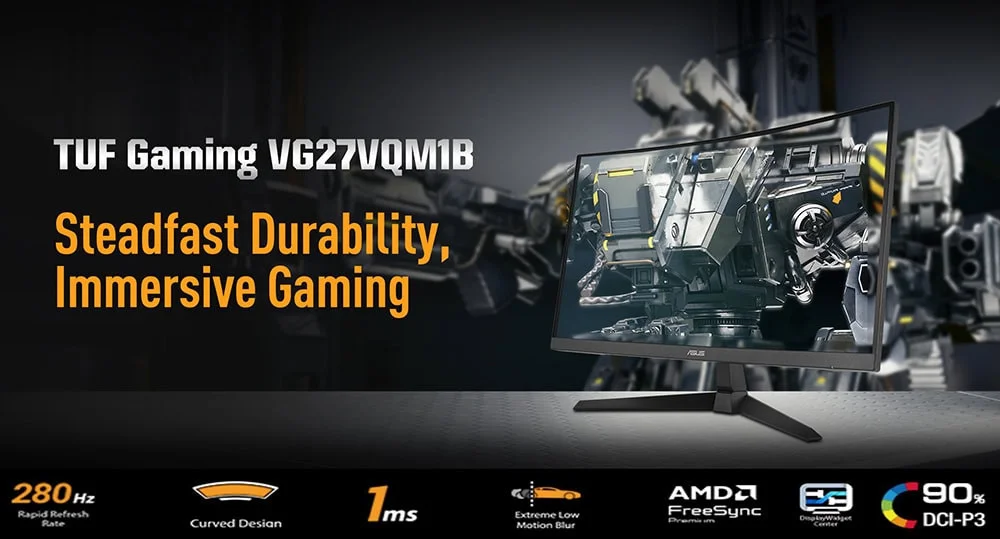 ASUS TUF Gaming VG27VQM1B 27″ 1ms 280Hz FreeSync Adaptive Sync VA FHD Gaming (Oyuncu) Monitör 